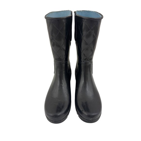 Sperry Top Sider Waterproof Rubber Boots Black Womens Size 8 Quilted Nellie - Picture 1 of 8